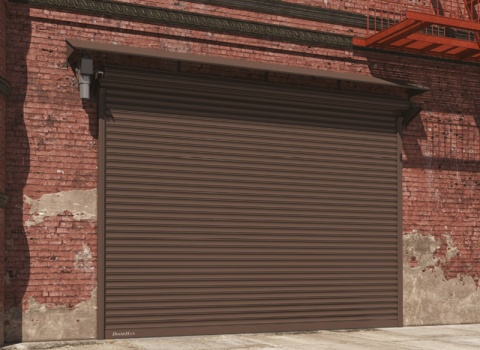 Рольворота для гаража Doorhan (шхв) 3600х2050, накладной монтаж, RH77, коричневая, автоматическое управление, разблокировка, пульт ДУ (2шт).