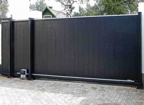 Откатные алюминиевые ворота Alutech Prestige 96мм (ш*в) 3800*2085, RAL7016,S-Гофр купить по низкой цене в городе Анапа